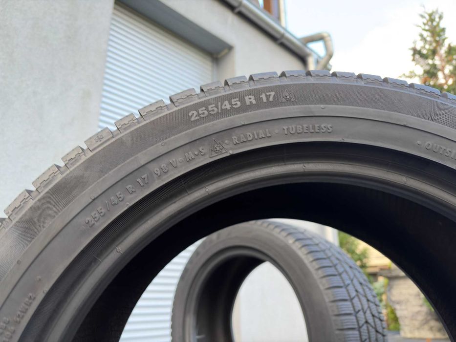 2szt zimowe 255/45R17 Continental 7,4mm 2021r świetny stan! Z1009 gwar