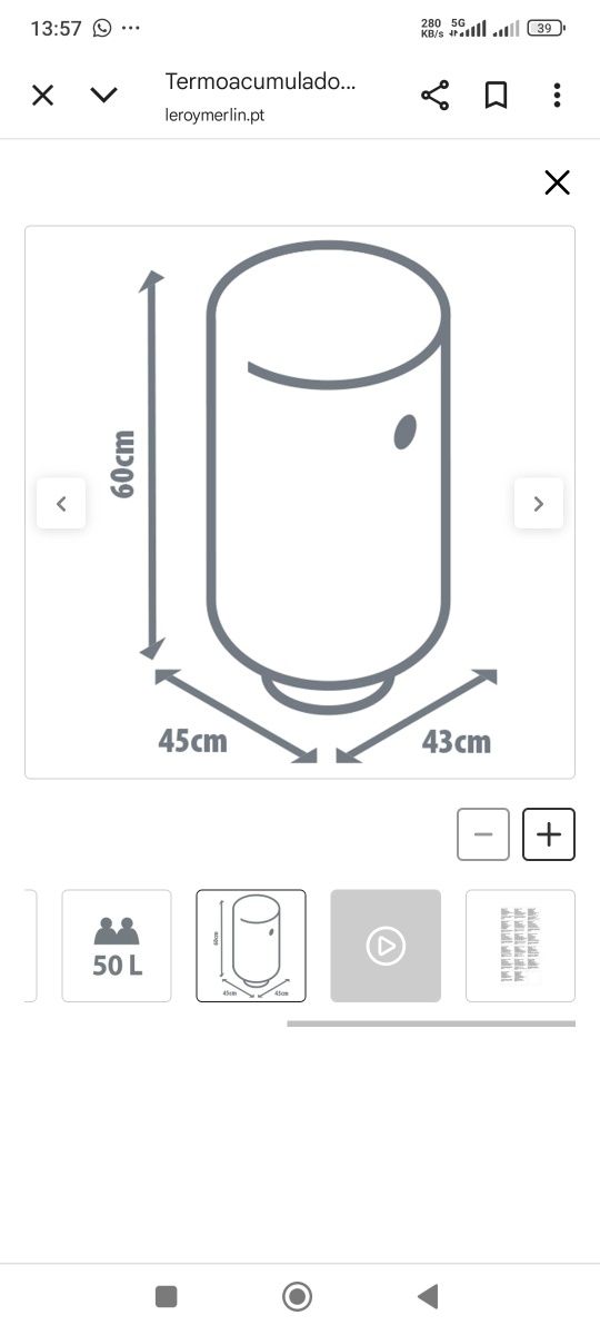 Termoacomulador 50 titros 1500w