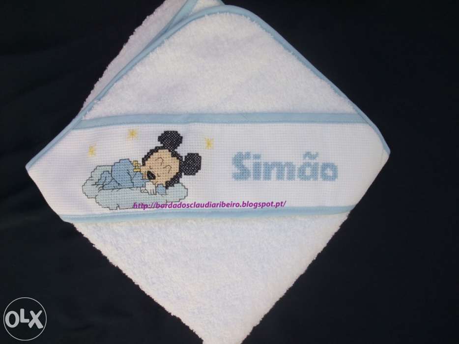 Toalhas de banho bordadas para bebé, 100% algodão