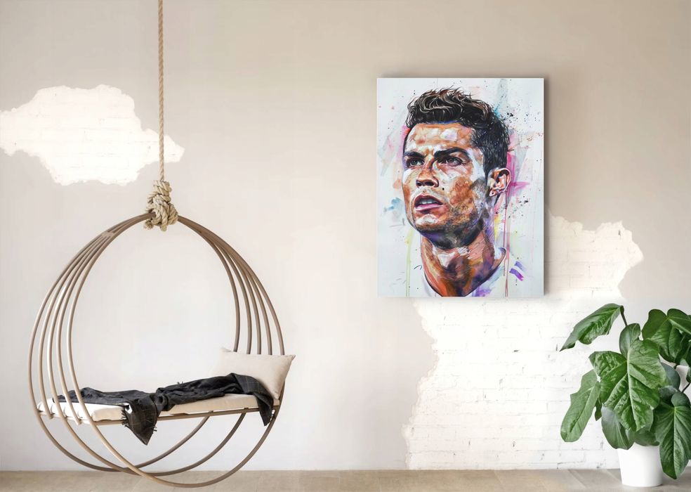 Obraz na płótnie Cristiano Ronaldo CR7 w nowoczesnym stylu 75x100 cm