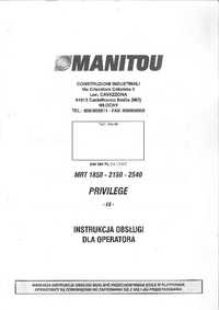 Instrukcja obsługi i konserwacji MANITOU MRT 1850, 2150, 2540