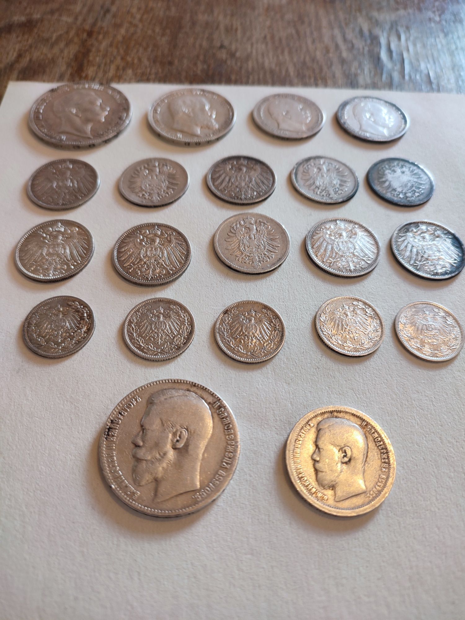 Zestaw srebrnych monet 21 szt 164 gr srebra Marki Rubel srebro