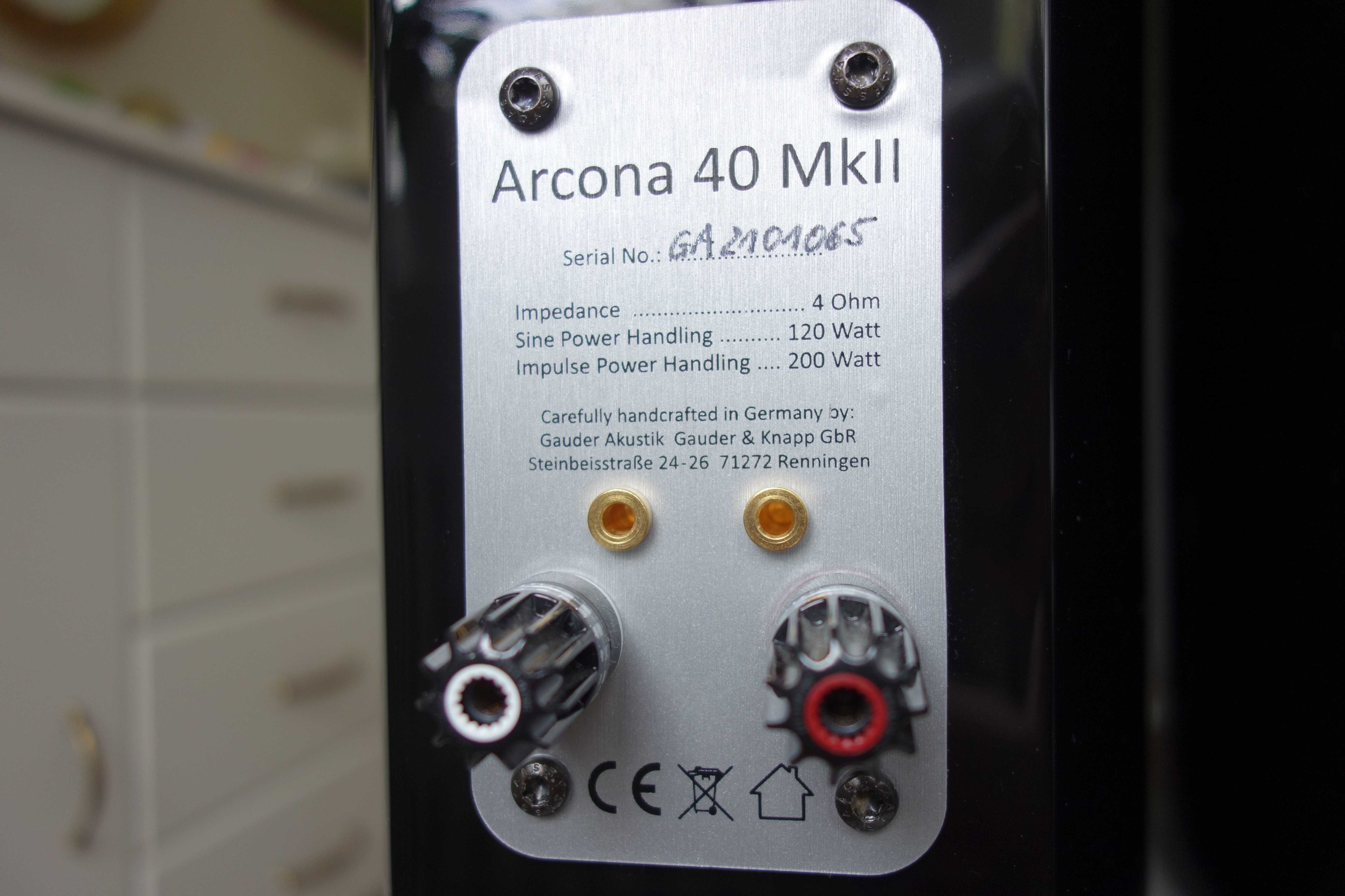Kolumny GAUDER AKUSTIK Arcona 40 MKII - jak nowe !