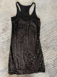 Reserved sukienka czarna z cekinami sylwestrowa S