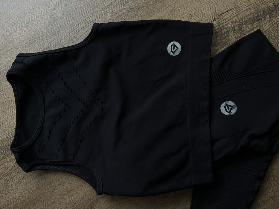 Strój do ćwiczeń, komplet Gym Glamour czarny