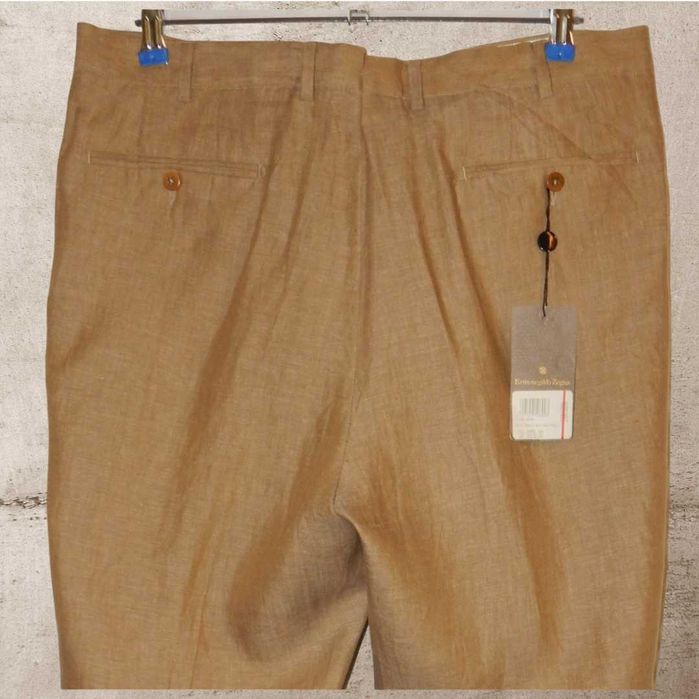 Льняные брюки классического кроя ERMENEGILDO ZEGNA. Size 52R IT.