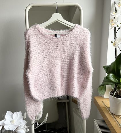 H&M sweter pudrowy róż S