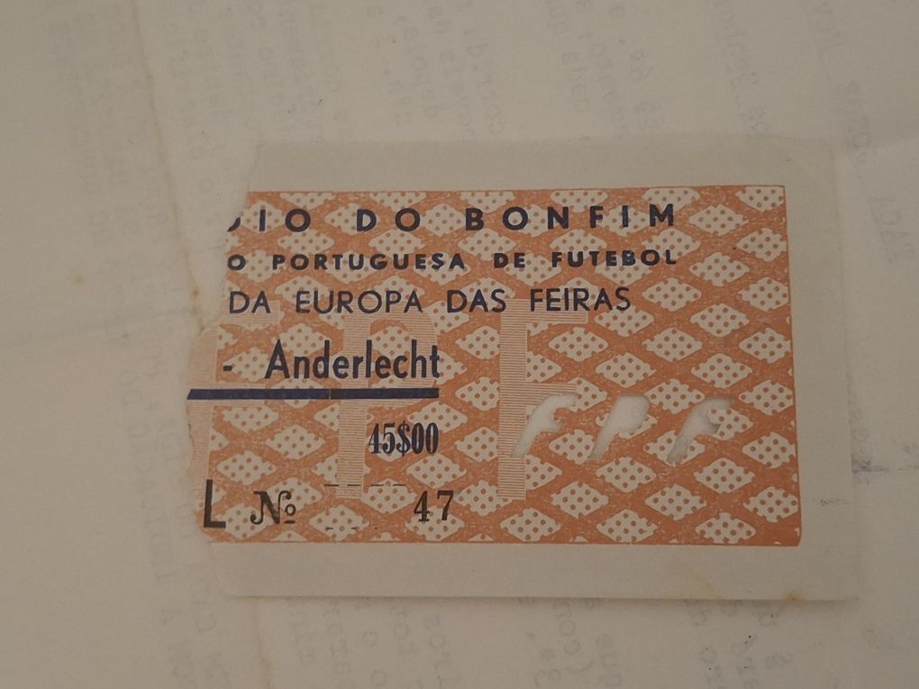 Bilhete muito antigo uefa vitória setubal anderlecht