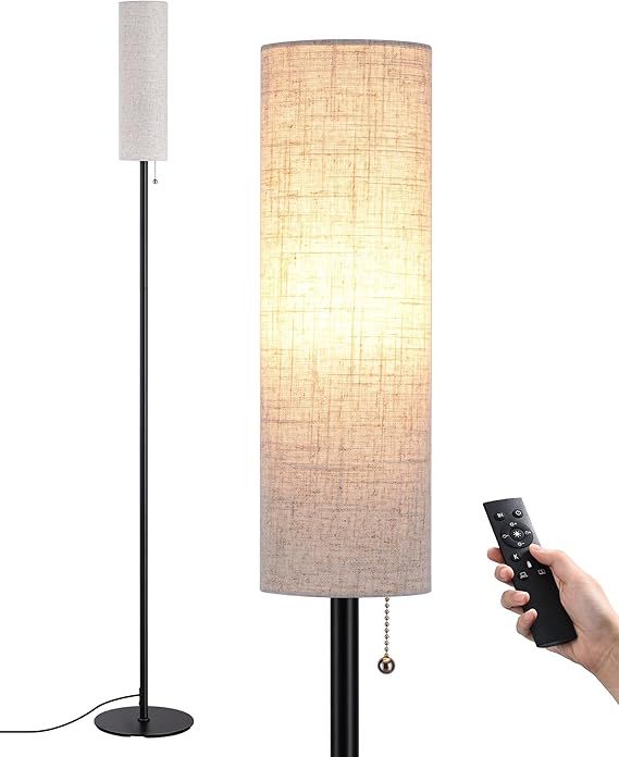 EDISHINE Lampa Podłogowa LED 165 cm, Czarna, z Pilotem