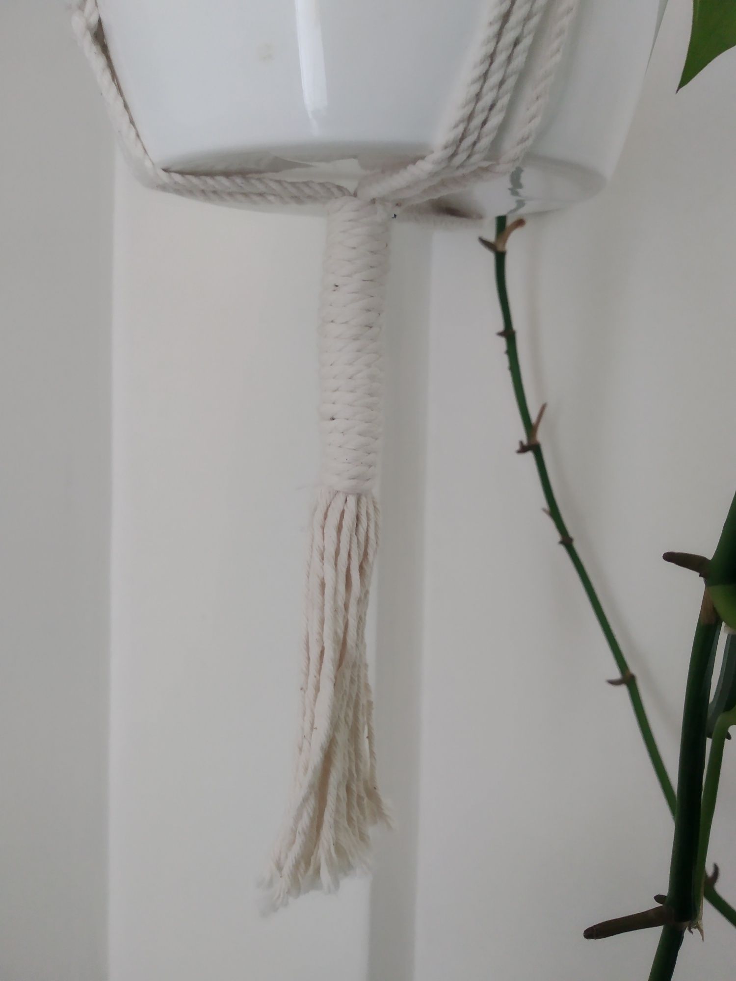 Suporte de plantas em macramé