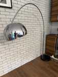Lampa podłogowa łukowa srebrna