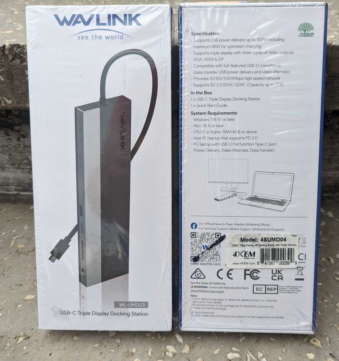 З США 12 в 1 WAVLINK USB-C 4K док станція хаб тройний монітор PD 100w