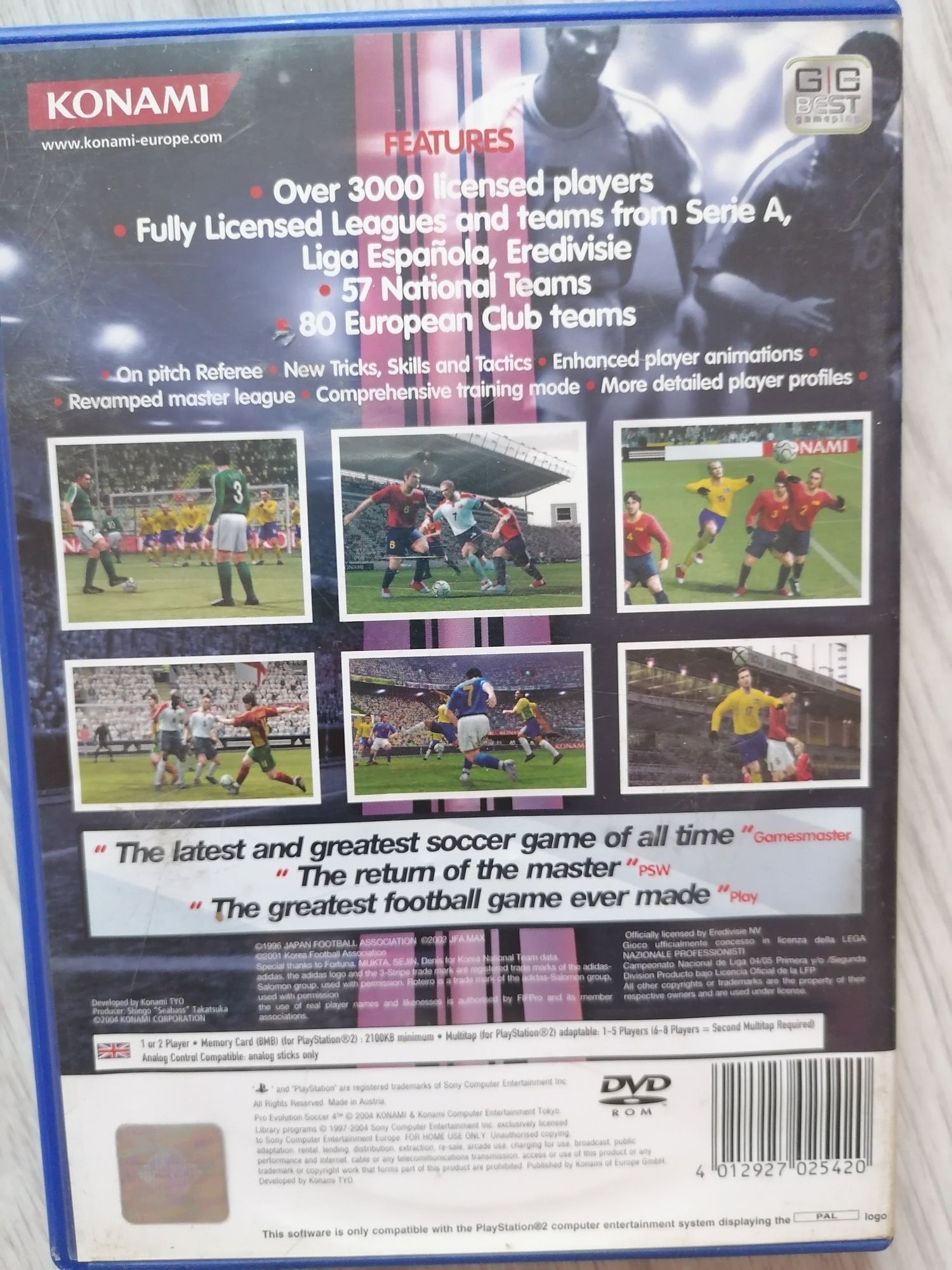 Gra na konsole PlayStation 2 "Pro evolution soccer 4"