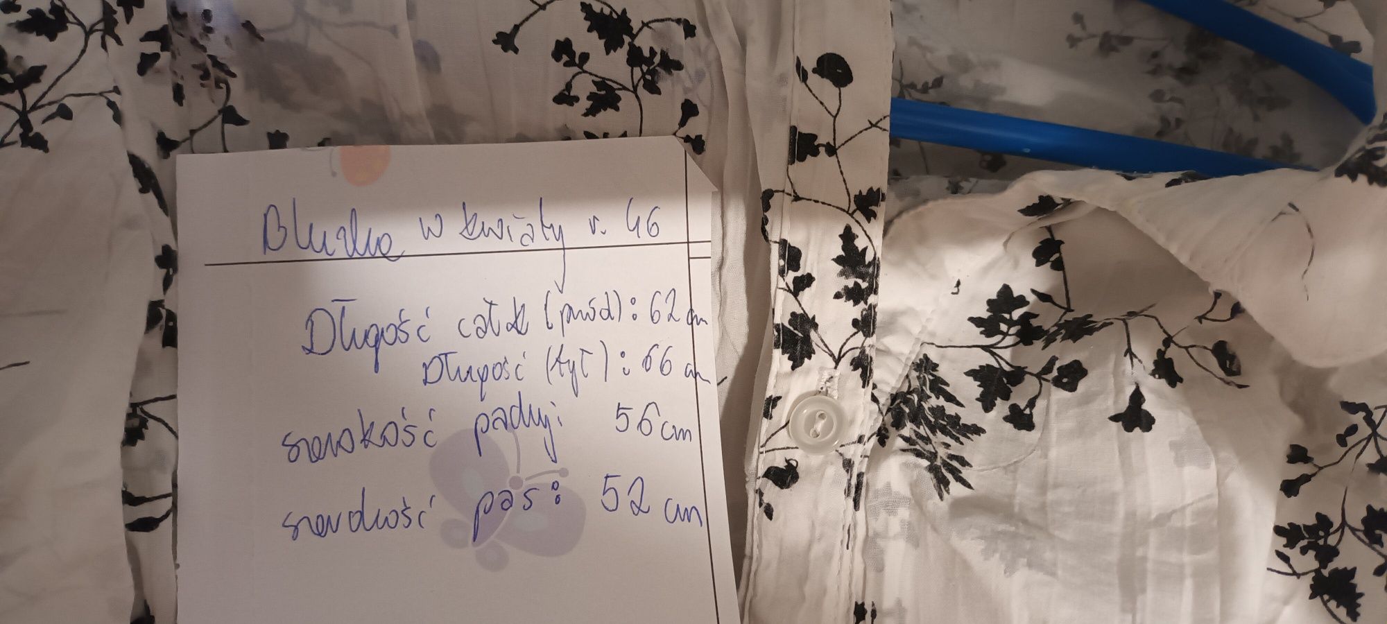 Koszula damska wzorzysta krótki rękaw r 46