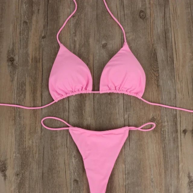 Sexy Strój Kąpielowy Dwuczęściowy Bikini Brazylijskie Stringi - M