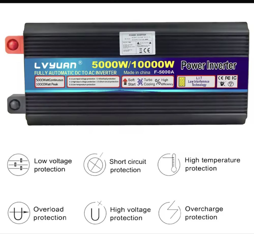Przetwornica inverter 24v do 230v 5000w/10000w