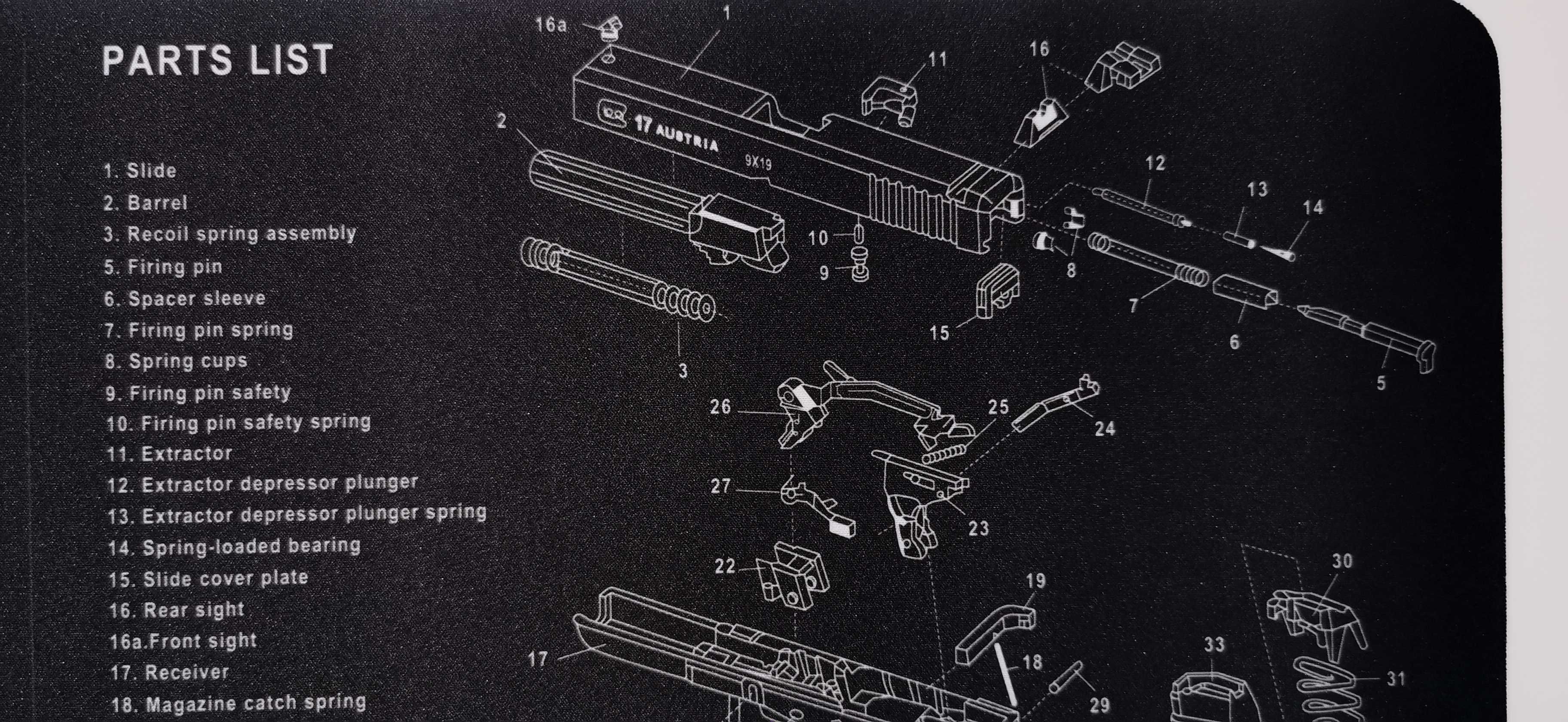 Mata do czyszczenia broni Glock 17 podkładka