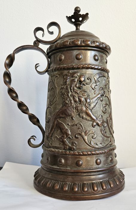 Kufel piwny miedziany