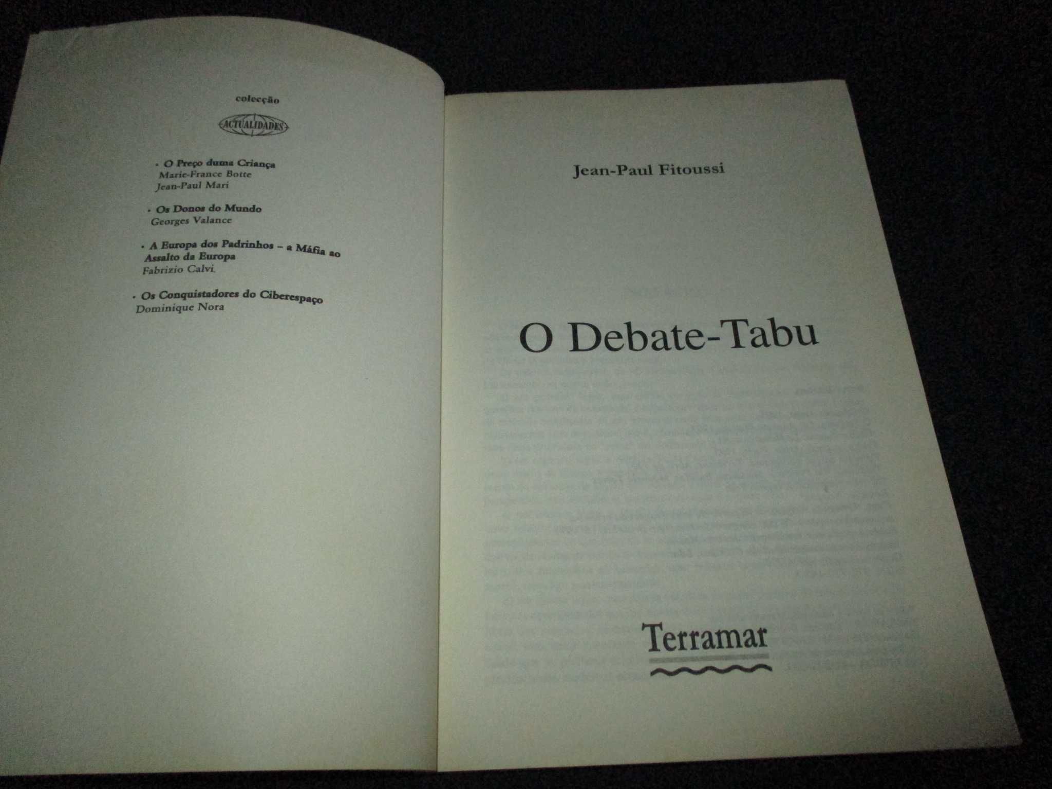 Livro O Debate-Tabu Moeda Europa Pobreza