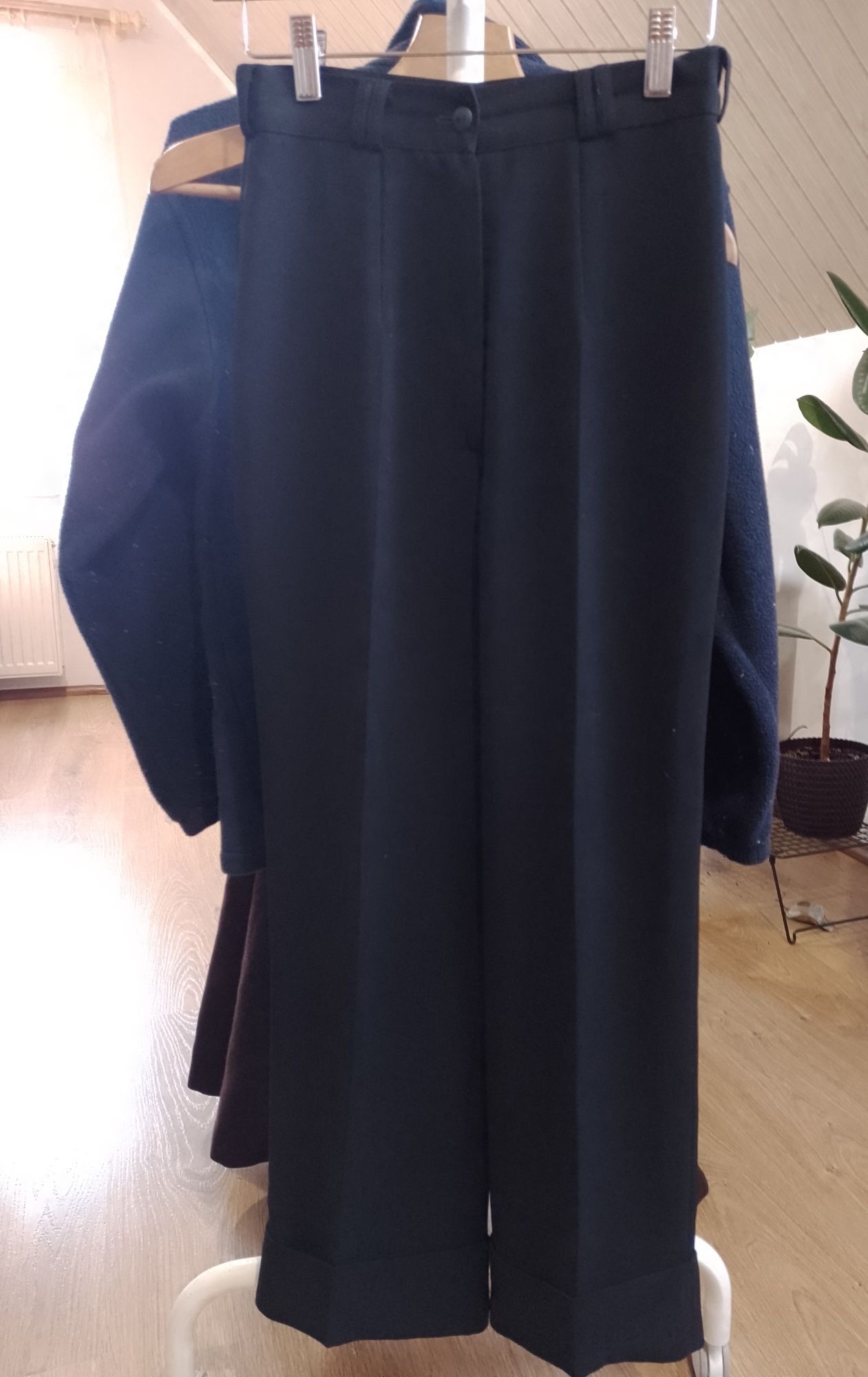 Eleganckie spodnie na kant wysoki stan vintage XS S
