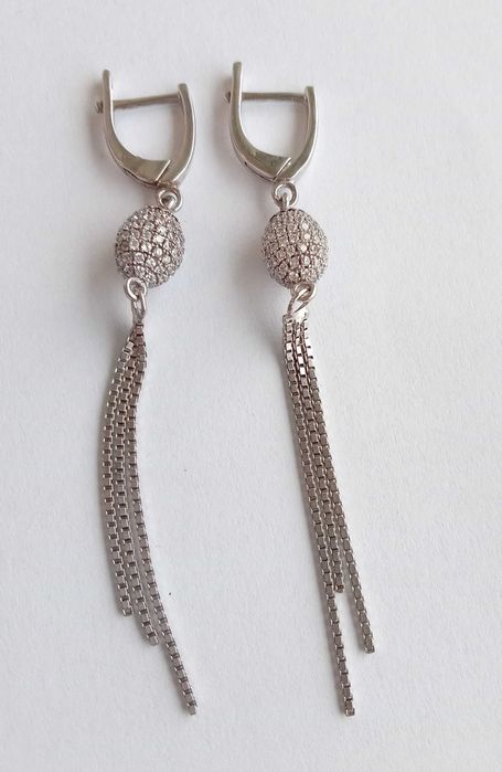 Сережки з каменями. Срібло 925 проба. Вага 6,59 г