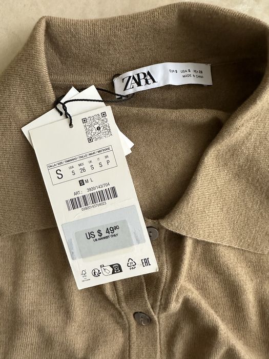 Zara светр кардиган поло вовна S розмір