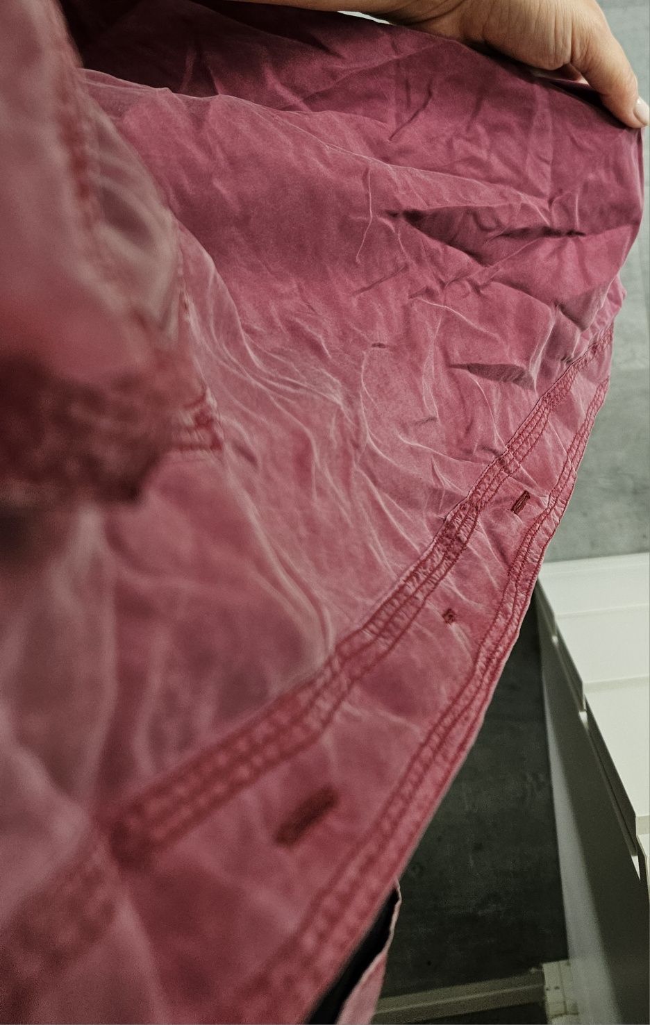 Koszula jedwabna L-XXL jedwab zgaszony  bordowy fortel męska