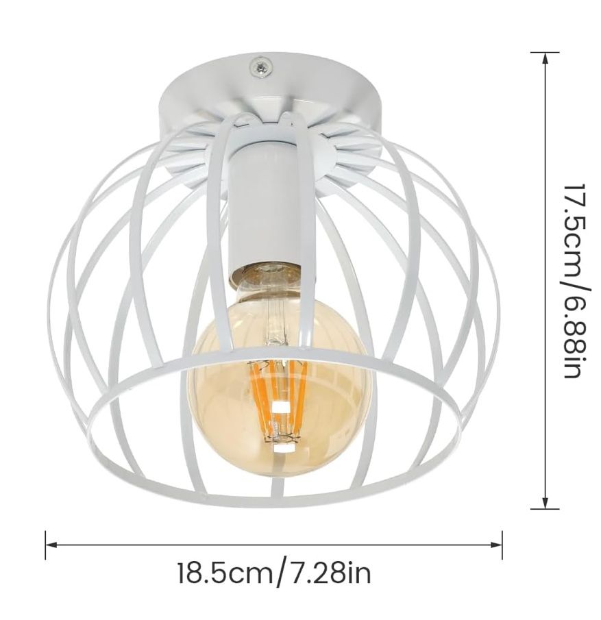 Lampa Sufitowa Biała Lampa Retro Vintage