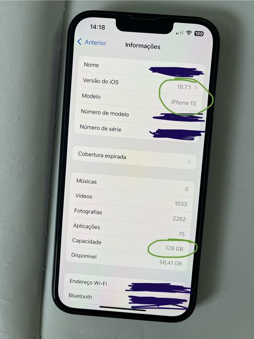 iPhone 13 - 128 GB - Preto (Meia-noite)