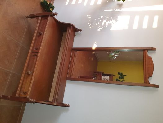 Komplet sypialniany łóżko z materacem+szafki nocne+szafa+toaletka z lu