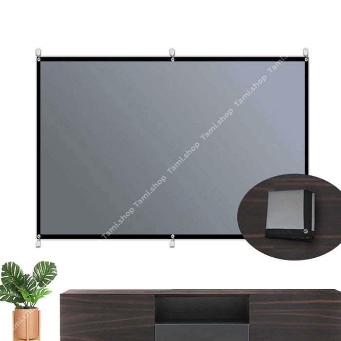 СІРИЙ екран для проектора (30-133 дюймів) з люверсами та без (відео)