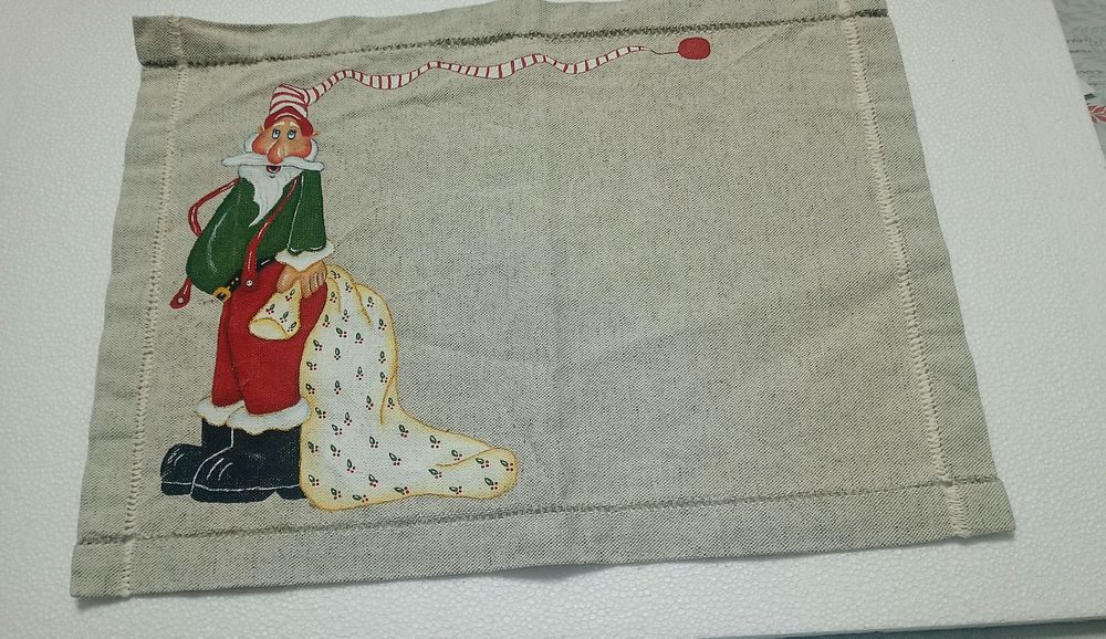 Napron em linho pintado á mão