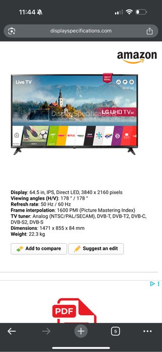 Tv  Lg Ultra HD  4k   65"