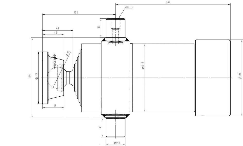 MOCNY Siłownik Cylinder Tłok Wywrotu 1250 mm + KOŁYSKA [7393]