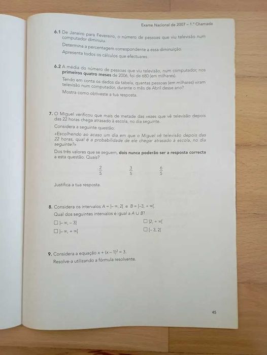 Exames'08 - Matemática 9ºano Exames Resolvidos