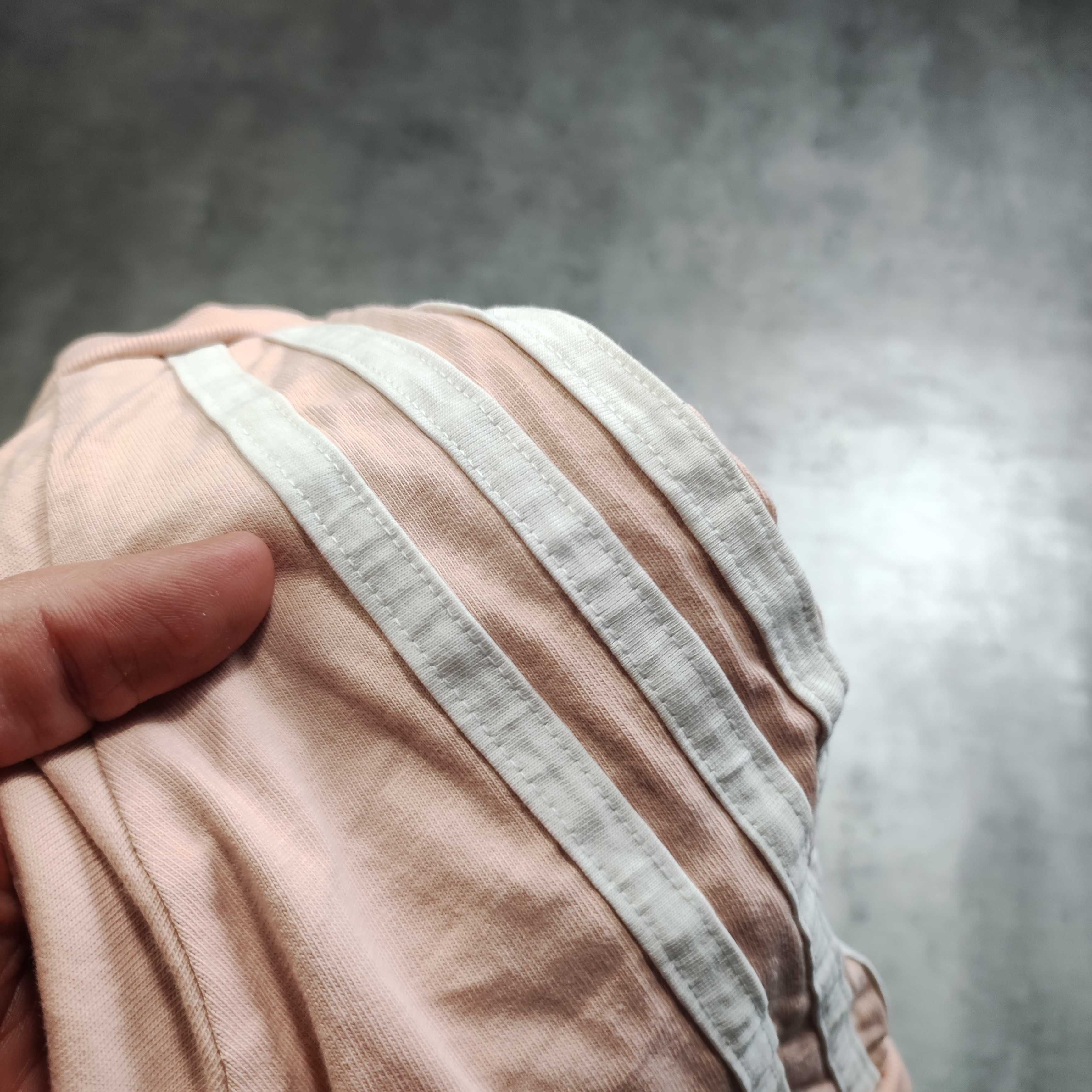 MĘSKA Koszulka Bawełna Jasno Różowa Adidas 3Paski Haft Logo California