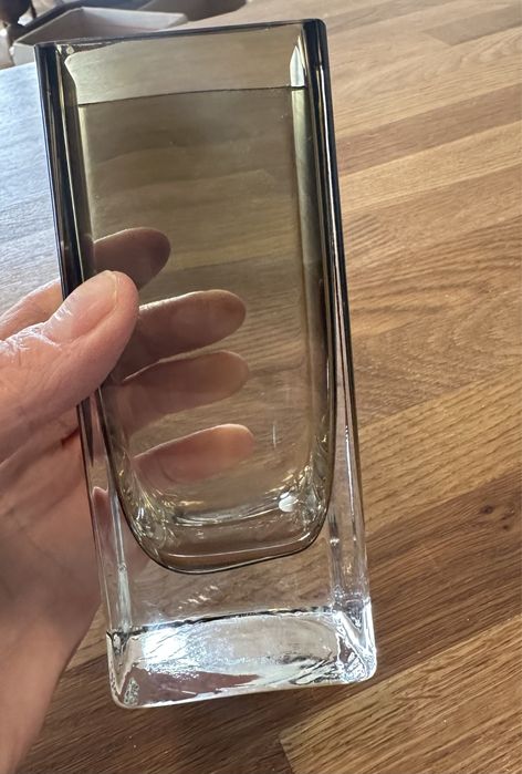 Kryształowy Szklany wazon dymiony kolor ciężki dekoracja 1215