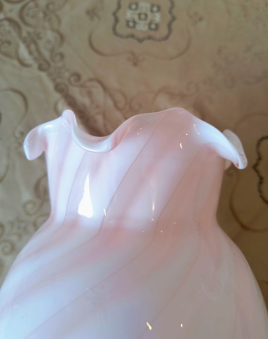 Piękny różowy wazon Murano swirl pink