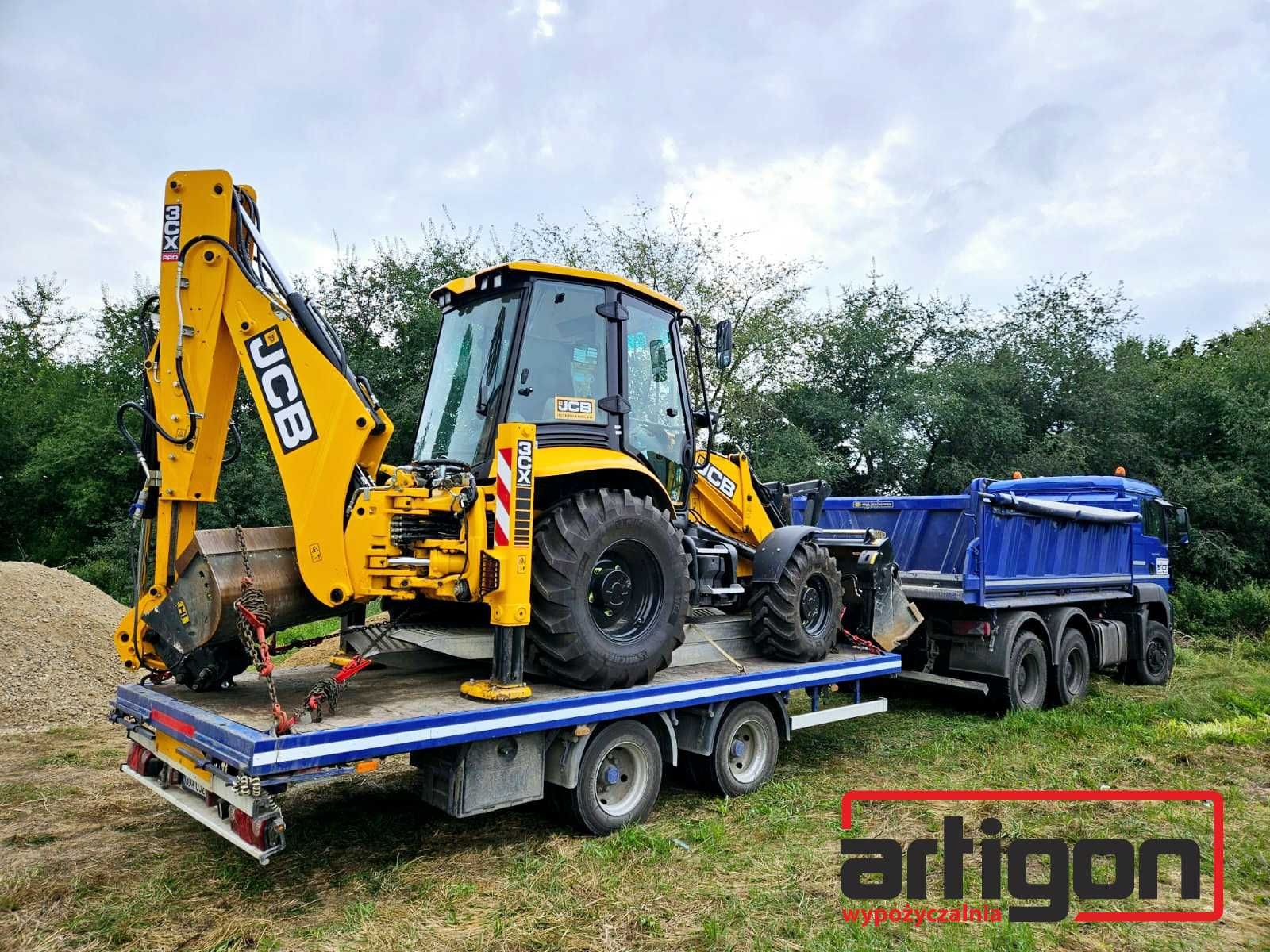 Wynajem koparko-ładowarki JCB 3CX koparka ładowarka wykopy Pszczółki