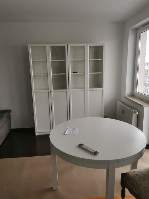 BILLY / OXBERG Regał biały 160x220 + stół rozkładamy