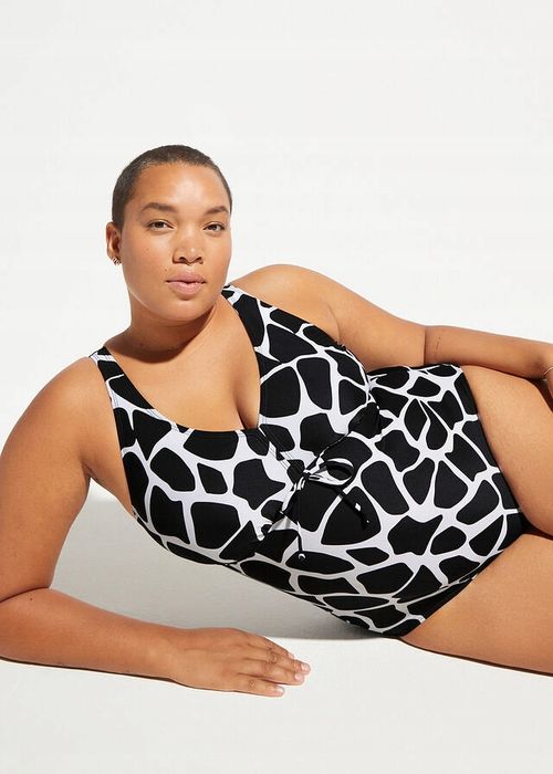 B.P.C kostium kąpielowy czarny w białe wzory 46.