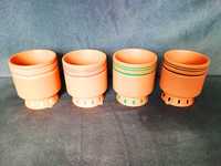 Osłonki ceramiczne terakotowe na doniczki 5,5cm 4 sztuki