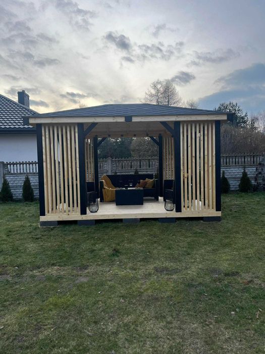 Nowoczesna altana ogrodowa 4x3 lamelowa