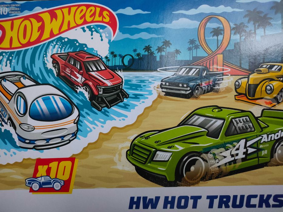 Hot Wheels 10-pak ciężarówek Zestaw samochodów zabawek HYM97