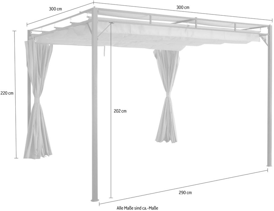 Pawilon Milos 300 x 300 cm Pergola, rozsuwana WYPRZEDAŻ