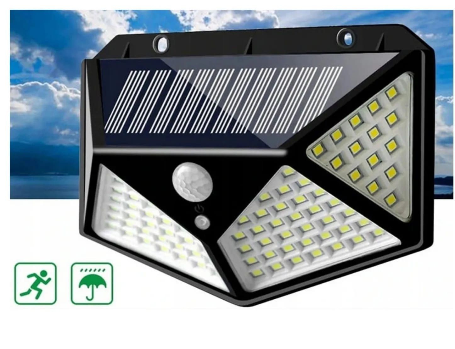 2 x Lampa solarna 100 led z czujnikiem ruchu i zmierzchu