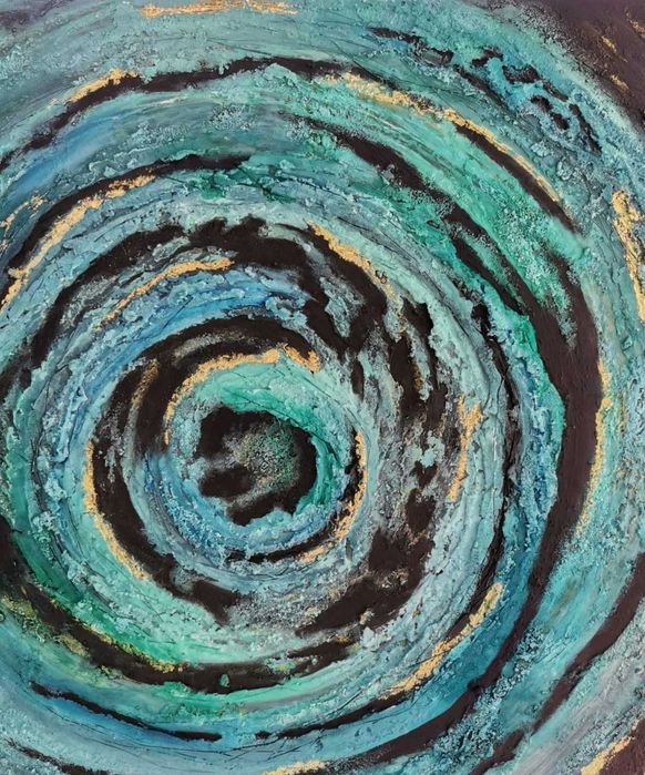 Obraz ręcznie malowany abstrakcja "Echo Wszechświata"