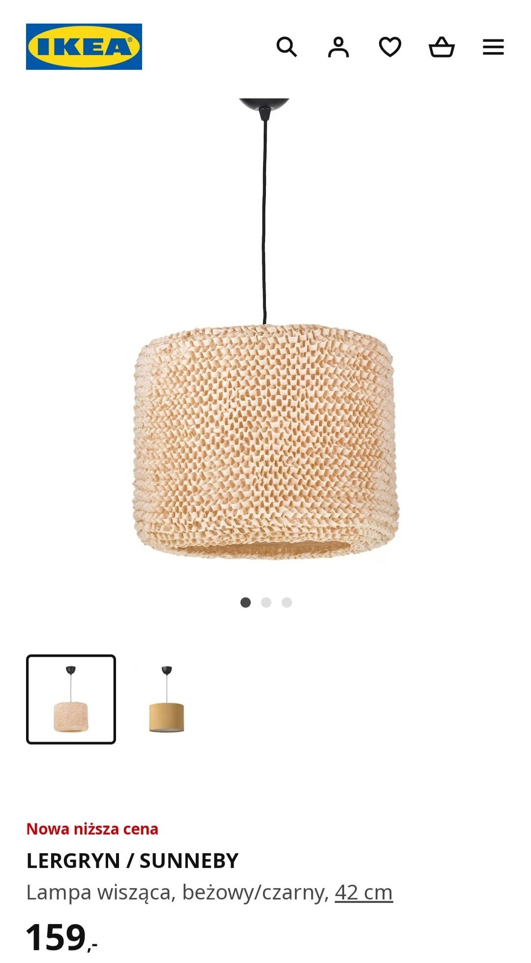 Lampa sufitowa IKEA Lergryn