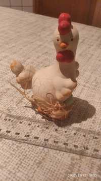 Ozdobna Kura z Jajkiem 10,5cm Jajko Gipsowa Figurka Kura Wielkanoc