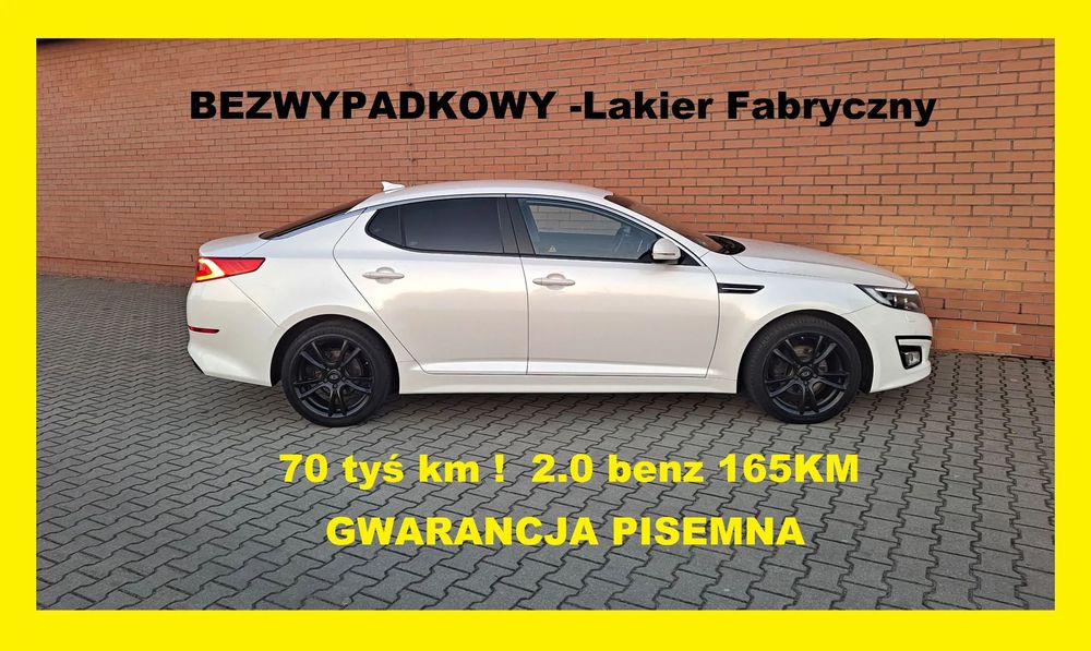 Kia Optima 70 tyś km 2.0 benz Lakier FABRYCZNY Biała Perła silnik pod GAZ mpi